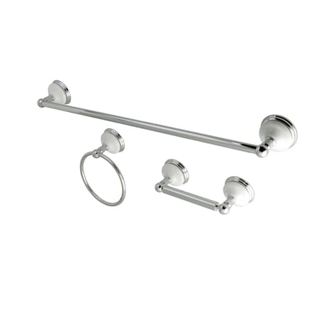 Kingston Brass Victorian 3-Piece Bathroom Hardware, Chrome BAK111148C